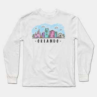 My Happy Place Orlando Skyline Long Sleeve T-Shirt